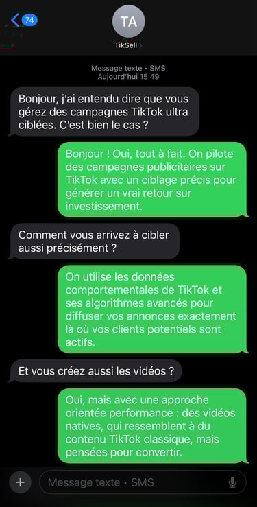 screen photo de l'agence tiktok shop