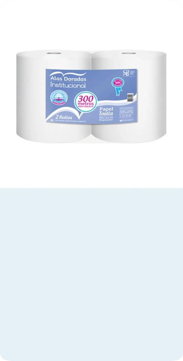 toalla de manos blanca económica 300mts. (dúo pack)