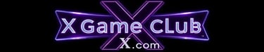 a game of x games club logo on a black background