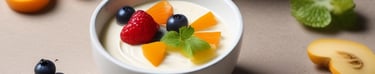 potinho com creme e frutas
