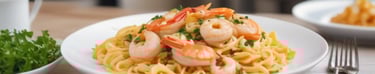 Macarrão com Camarão ao Molho Cremoso