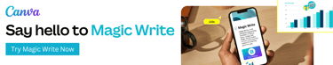 Canva Magic Write promo banner with a FREE 30-day trial offer by Digisign by Nok Werner