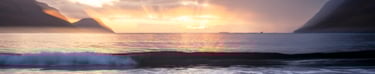 Seascape photo during sunrise in the Faroe Islands