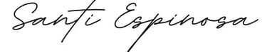 firma de santi espinosa en negro