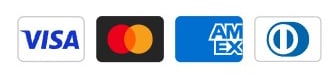 Logos Visa, Mastercard, American Express, Diners club
