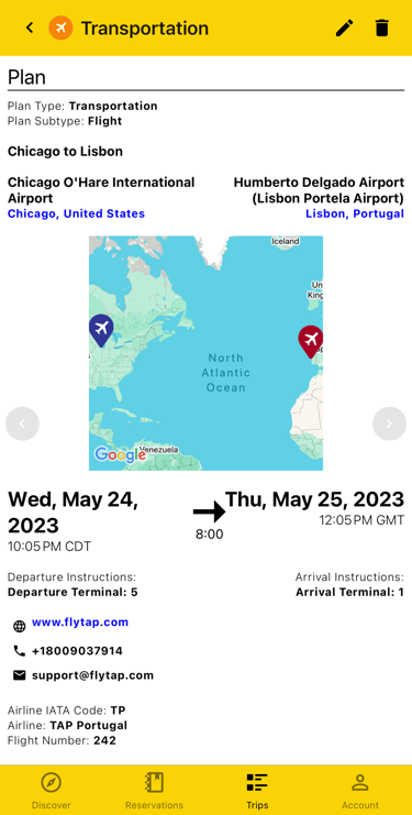 plan view of a flight
