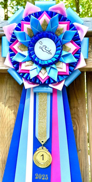 Ajoutez une médaille à vos rosettes de position. Choix de: Or,Argent ou Bronze.