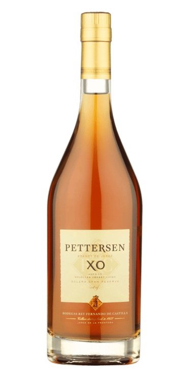 Image showcasing Pettersen XO Extra Old Brandy.