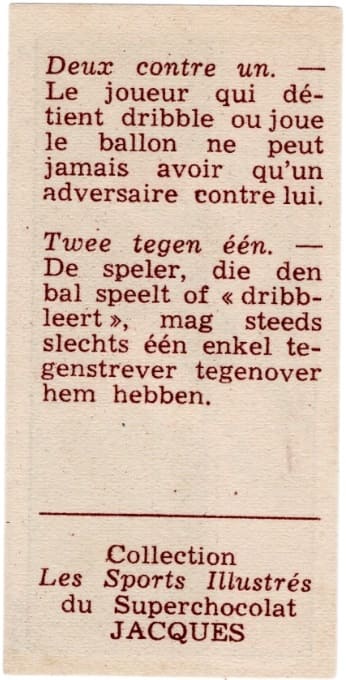 1930s Jacques Chocolat Les Sports Illustres Type 1 Basketball #22 Twee tegen een