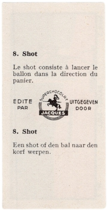 1933 Jacques Chocolat Les Sports Illustres Type 2 #8 Shot back