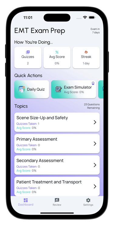 emt exam prep screenshot