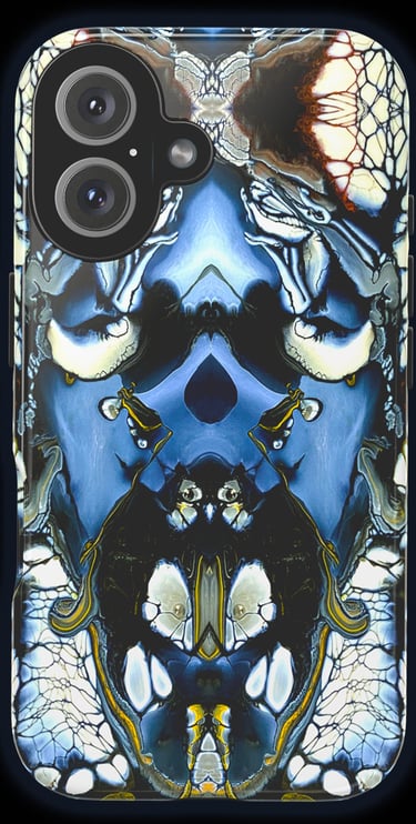 Finished Dream Carnival phone case featuring abstract paint artwork