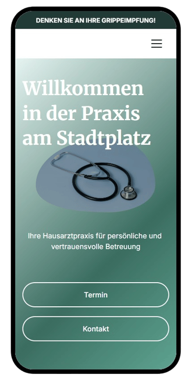 Websiteerstellung Praxis mobil Demo