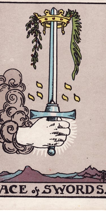 Ace of Swords meaning upright and reversed tarot card reading