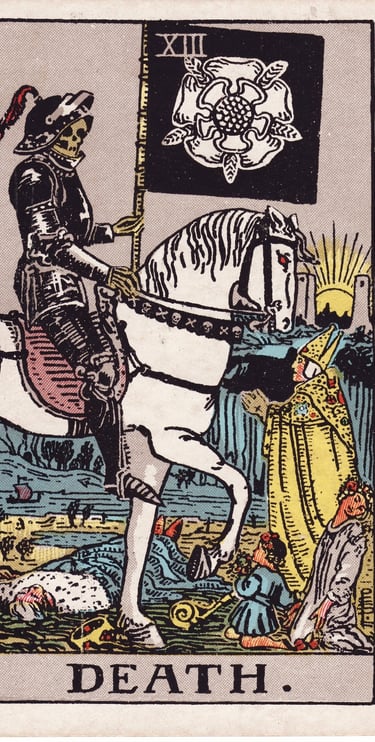 Death tarot card meaning – transformation, endings, and new beginnings.