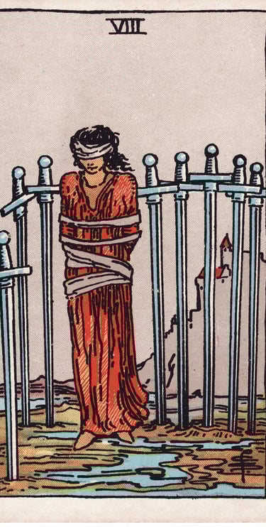 Eight of Swords meaning upright and reversed tarot card reading