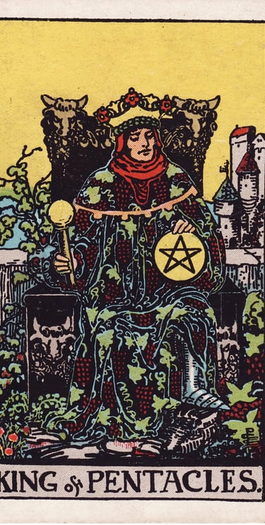 King of Pentacles meaning upright and reversed tarot card reading