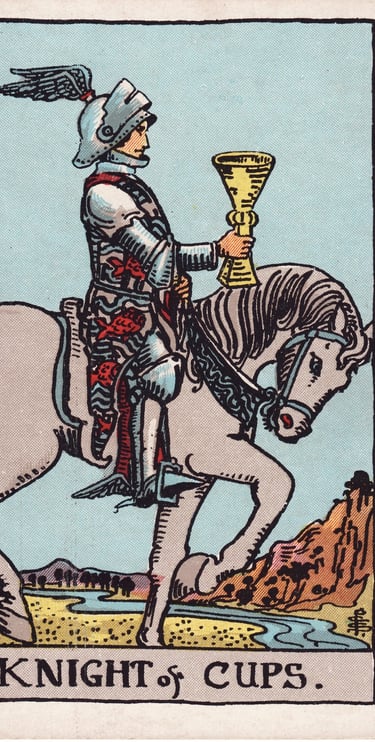 Knight of Cups meaning upright and reversed tarot card reading