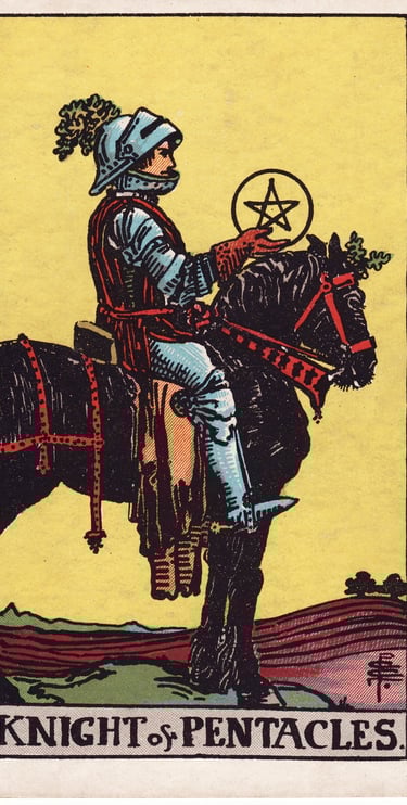 Knight of Pentacles meaning upright and reversed tarot card reading