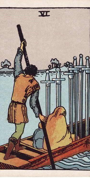 Six of Swords meaning upright and reversed tarot card reading