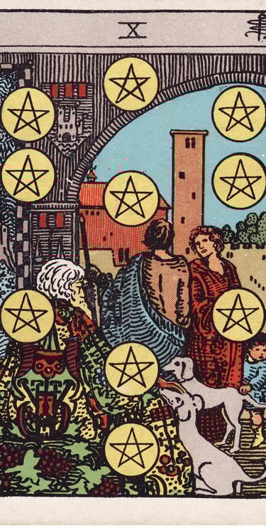 Ten of Pentacles meaning upright and reversed tarot card reading