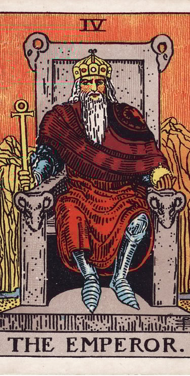 The Emperor tarot card meaning – authority, structure, and leadership.