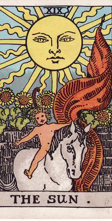 The Sun tarot card meaning – joy, success, and clarity.