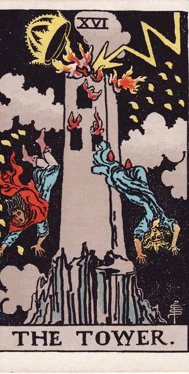 The Tower tarot card meaning – sudden change, upheaval, and awakening.