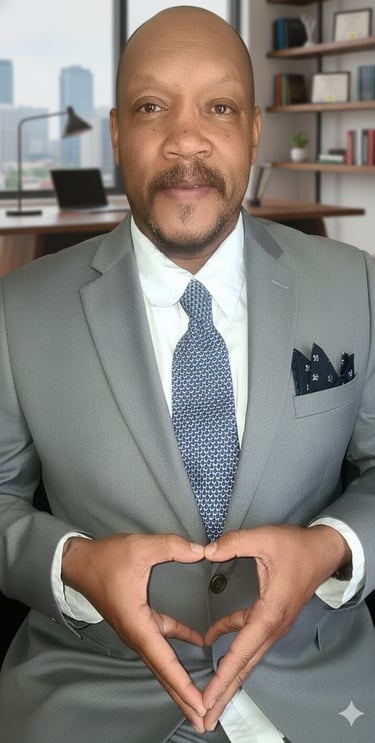 a man in a suit and tie is holding a cell phone