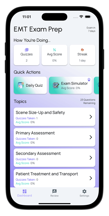 emt exam prep screenshot