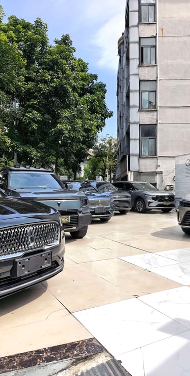 Our professional used car showroom in China with stable inventory ready for export.