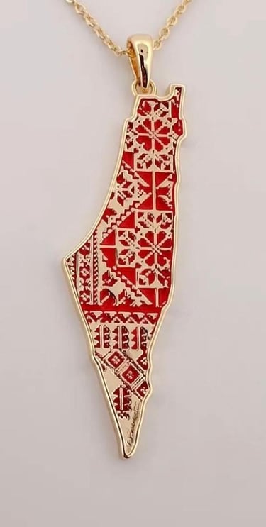 collier tatreez doré palestine