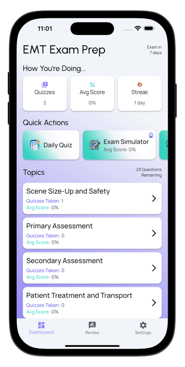 emt exam prep screenshot