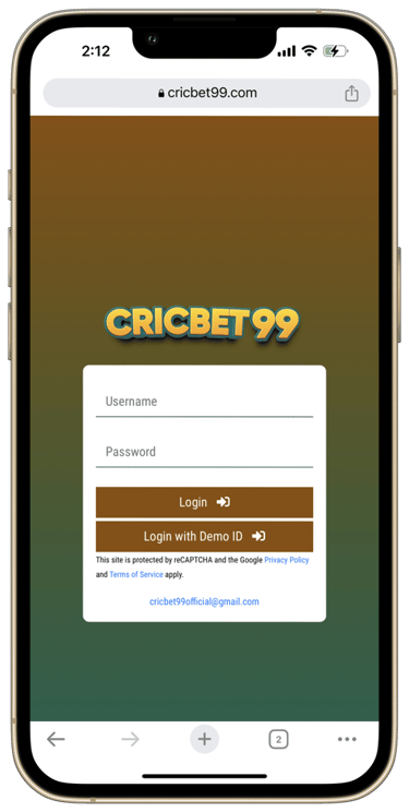 cricbet99 login page
