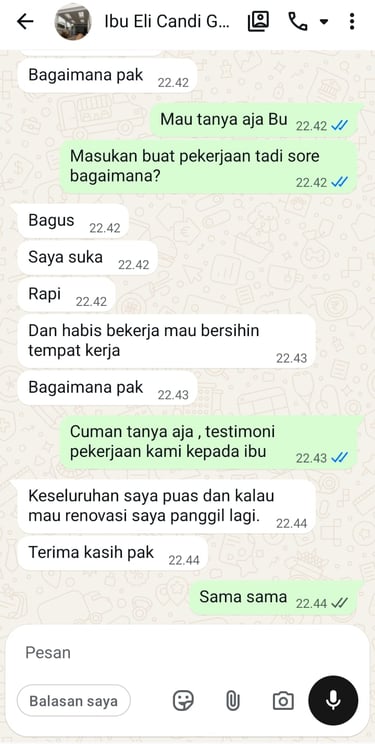 Kepuasan pelanggan wall moulding Semarang