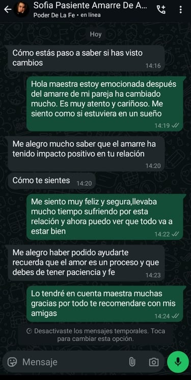 testimonios de agradecimiento