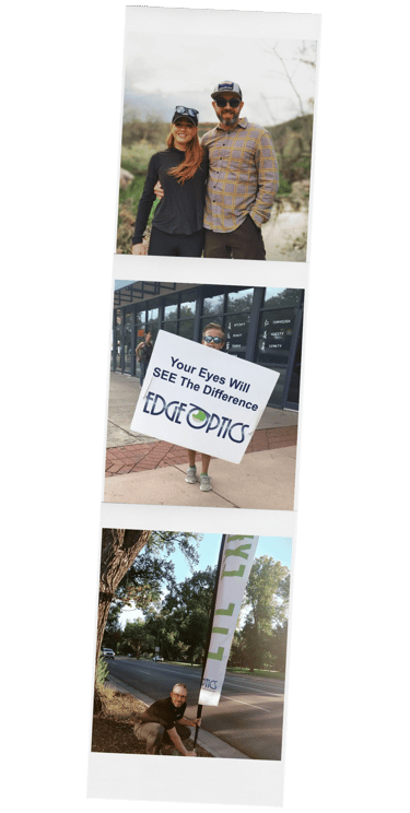 photo collage of Dr Mason and Mindy Bryant, owners of Edge Optics in Fort Collins and Loveland