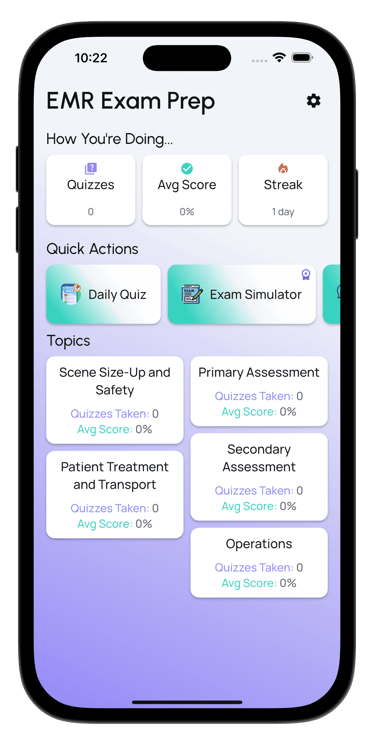 emr exam prep screenshot