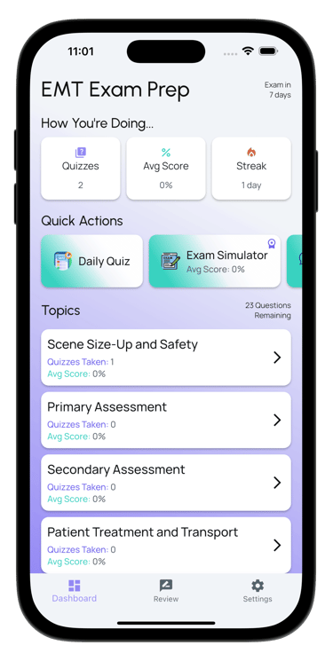 emt exam prep screenshot