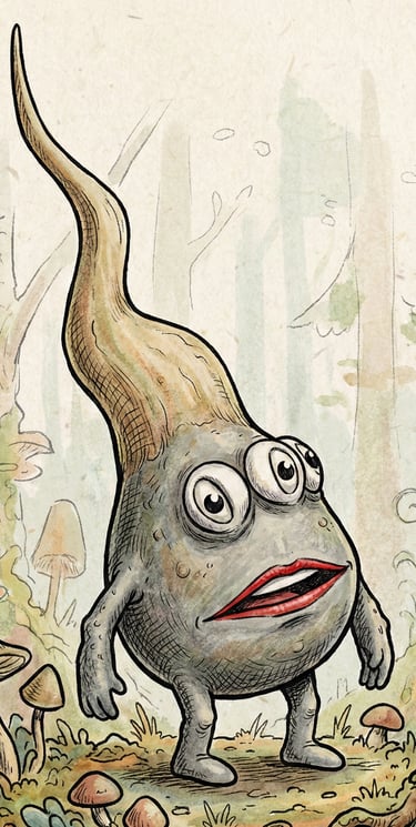 a cartoonish looking monster that grows on potatoes.