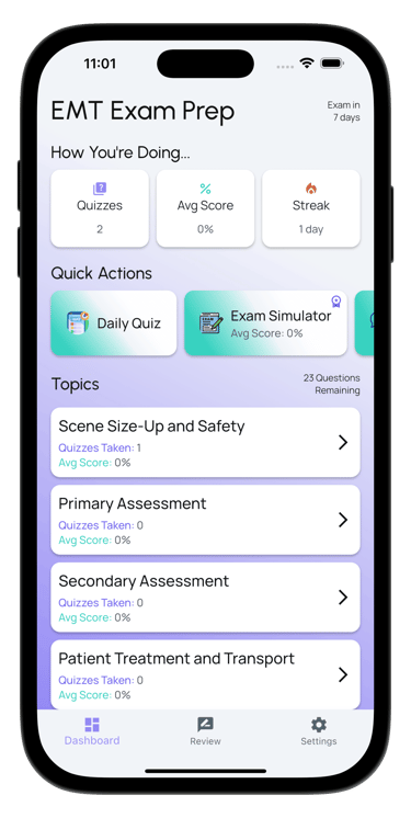 emt exam prep screenshot
