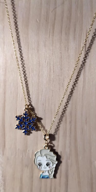 Collier doré Disney Elsa Les Couleurs de Lo