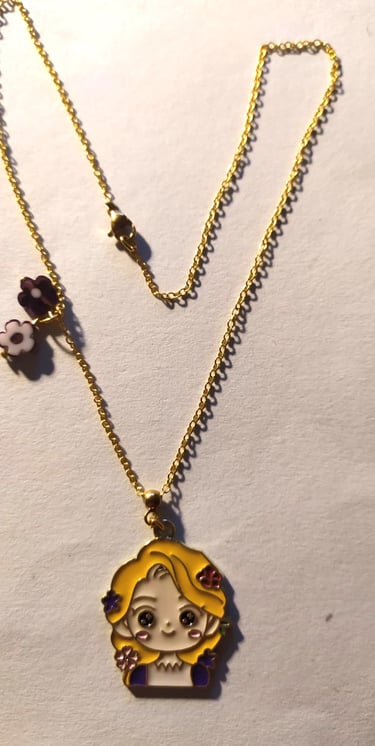 Collier doré Disney Raiponce Les Couleurs de Lo