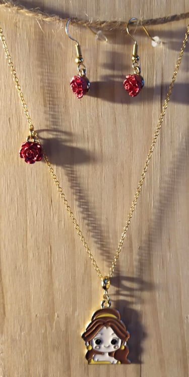 Parure dorée Disney Belle Les Couleurs de Lo