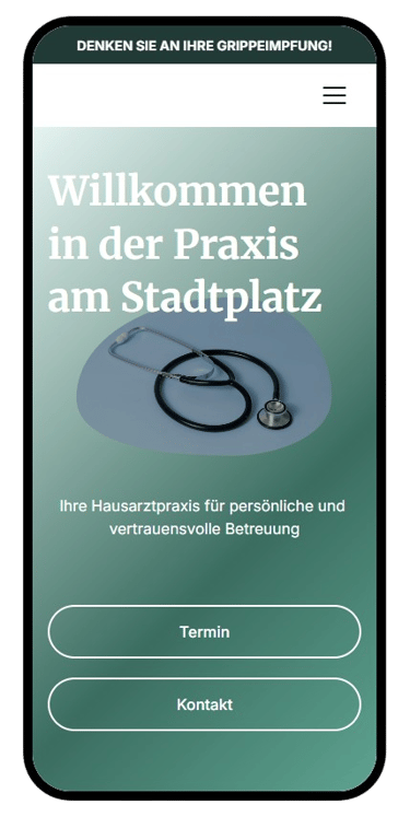 Websiteerstellung Praxis mobil Demo