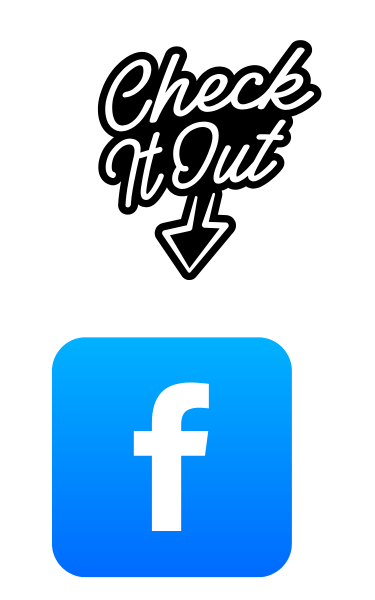 a facebook logo with the words check it out