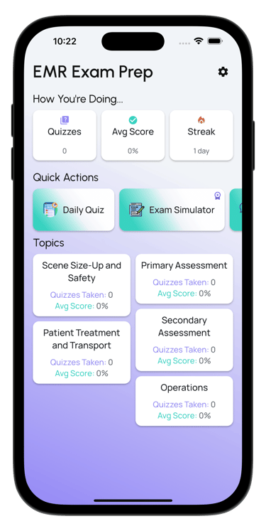 emr exam prep screenshot