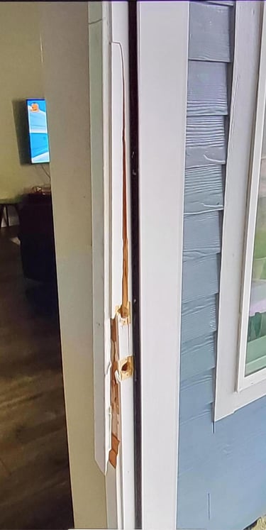 door jamb before repair