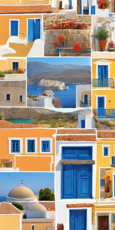 a collage of a collage of many different colored doors