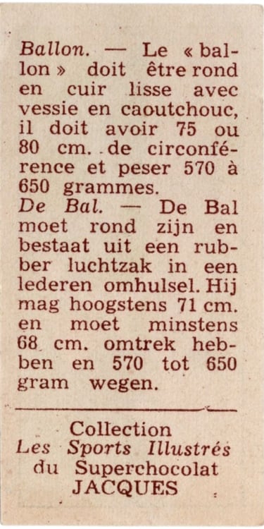 1930s Jacques Chocolat Les Sports Illustres Serie S Type 1 1933 Belgium Basketball Card #3 (back)